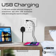 Promate 3-in-1 POWERHINGE3 Wall Mounted Power Strip 3250 Watts