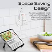 Promate 3-in-1 POWERHINGE3 Wall Mounted Power Strip 3250 Watts