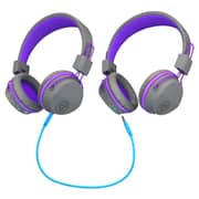 JLab JBuddies Studio Wireless On Ear Kids Headset Graphite Violet