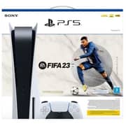 Sony PlayStation 5 Disc Console White - Middle East Version + FIFA23 Game Voucher