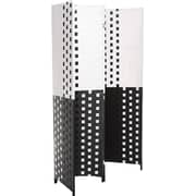 Galaxy Design Room Divider Partition 4 Panel Black & White Color Size L x W x H 200 x 4 x 180 cm Model - GDF-PF8.