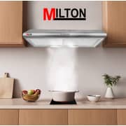 Milton Cooker Built-in Classic Hood Full Stainless Steel Push Button Control 3 Spin Motor Alma Filter Led Light Carbon Filter Silver 90x60 cm 7501INOX90