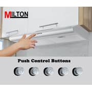 Milton Cooker Built-in Classic Hood Full Stainless Steel Push Button Control 3 Spin Motor Alma Filter Led Light Carbon Filter Silver 90x60 cm 7501INOX90