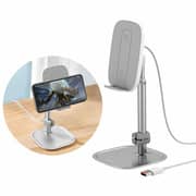 Baseus Literary Youth Desktop Bracket (Telescopic + Wireless Charging) - Silver