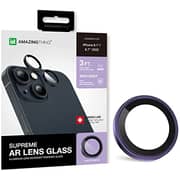 Amazing Thing iPhone 14 and iPhone 14 PLUS Camera Lens Protector Supreme Tempered Glass Aluminum AR Lens Defender - Deep Purple