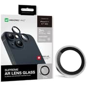 Amazing Thing iPhone 14 and iPhone 14 PLUS Camera Lens Protector Supreme Tempered Glass Aluminum AR Lens Defender - Silver