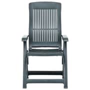 vidaXL Garden Reclining Chairs 2 pcs Plastic Green