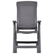 vidaXL Garden Reclining Chairs 2 pcs Plastic Mocca