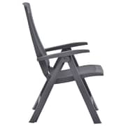 vidaXL Garden Reclining Chairs 2 pcs Plastic Mocca