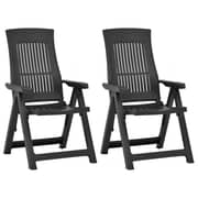 vidaXL Garden Reclining Chairs 2 pcs Plastic Anthracite