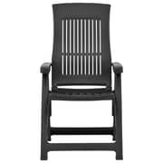 vidaXL Garden Reclining Chairs 2 pcs Plastic Anthracite