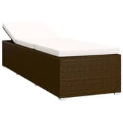 vidaXL 3 Piece Garden Sun Loungers with Tea Table Poly Rattan Brown