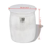 vidaXL Hammered Aluminium Stool/Side Table Silver