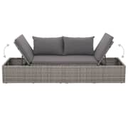 vidaXL Garden Bed Grey 195x60 cm Poly Rattan