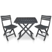 vidaXL 3 Piece Folding Bistro Set Plastic Anthracite