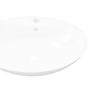 vidaXL Luxury Ceramic Basin Oval with Overflow and Faucet Hole