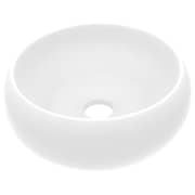 vidaXL Luxury Wash Basin Round Matt White 40x15 cm Ceramic