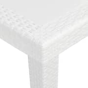 vidaXL Garden Table White 79x79x72 cm Plastic Rattan Look