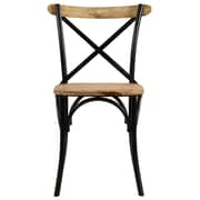 vidaXL Cross Chairs 2 pcs Black Solid Mango Wood