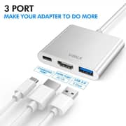 V Walk VW3IN1-GRY 3-in-1 USB-C Hub Grey