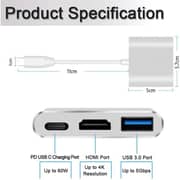 V Walk VW3IN1-GRY 3-in-1 USB-C Hub Grey