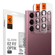 Spigen GLAStR EZ-Fit Optik PRO Camera Lens Protector for Samsung Galaxy S22 ULTRA - Burgundy 2 Pack