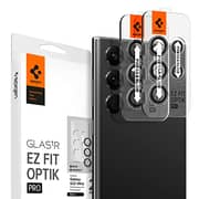 Spigen GLAStR EZ-Fit Optik PRO Camera Lens Protector for Samsung Galaxy S22 ULTRA - Black 2 Pack