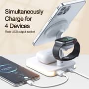 Glassology 4 In 1 Magnetic Wireless Charging Stand With Lamp White