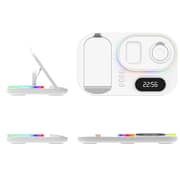 Glassology 4 In 1 Wireless Charging Stand With Clock White