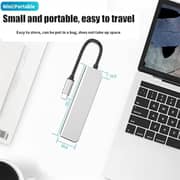 Glassology 5-in-1 USB-C Hub Adapter - 4K@60Hz HDMI, 3×USB, PD Fast Charging, 5Gbps Data Transfer for MacBook Pro/Air M3 M2 M1, iPad Pro M4, iPhone 16/15, Lenovo, Dell, HP