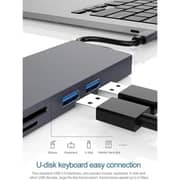 Glassology 8-in-1 USB-C Hub - HDMI, VGA, PD, 2×USB 3.0, SD, TF, Ethernet 1000Mbps - Grey