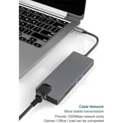 Glassology 8-in-1 USB-C Hub - HDMI, VGA, PD, 2×USB 3.0, SD, TF, Ethernet 1000Mbps - Grey