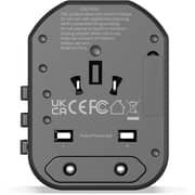 Glassology 20W Universal Travel Adapter - Multi-Socket, 8A Fast Charging with 2 USB Ports & 1 USB-C Port, Country-Specific International Plug