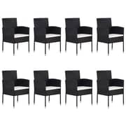 vidaXL 9 Piece Garden Dining Set Black