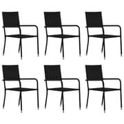 vidaXL 7 Piece Garden Dining Set Black