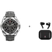 Swiss Military Dom 1 1.42″ AMOLED Smartwatch with TWS Earbuds - Grey/Black