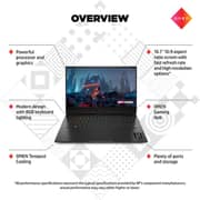 HP Omen 16-K0005NE Gaming Laptop - Core i9 3.8GHz 16GB 1TB 8GB Win11 16.1inch QHD Black NVIDIA GeForce RTX 3070 Ti English/Arabic Keyboard