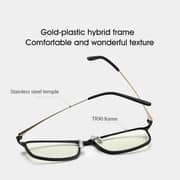Xiaomi HMJ01TS Protective Computer Eye Glasses Anti Blue Ray 40% Blue Light Blocking Rate Gold-Plastic Hybrid Frame TR90 Stainless Steel PC Lens-Black