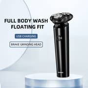 Bomidi M7 Electric Shaver Triple Floating Blades Wet & Dry Low Noise Shaver IPX7 Waterproof Facial Beard Trimmer - Black