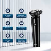 Bomidi M7 Electric Shaver Triple Floating Blades Wet & Dry Low Noise Shaver IPX7 Waterproof Facial Beard Trimmer - Black