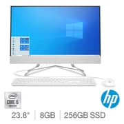 HP (2020) All-in-One Desktop - 10th Gen / Intel Core i5-10400T / 23.8inch FHD / 256GB SSD / 8GB RAM / Windows 11 Home / White - [24-df0026na]