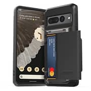VRS Design Damda Glide Pro designed for Google Pixel 7 PRO case cover wallet [Semi Automatic] slider Credit card holder Slot [3-4 cards] - Black Groove