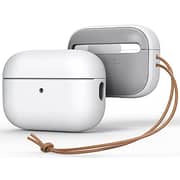 VRS Design Modern for Airpods Pro 2nd Generation case (2022) Airpods Pro 2 case cover with Leather Strap - White