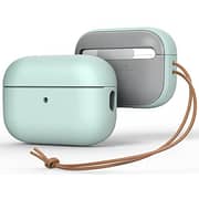 VRS Design Modern for Airpods Pro 2nd Generation case (2022) Airpods Pro 2 case cover with Leather Strap - Marine Green