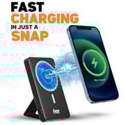 FITIT 10000 mAh Magnetic Wireless Power Bank, Portable Charger, 20W Fast Charging with USB-C Compatibility.