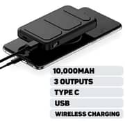 FITIT 10000 mAh Magnetic Wireless Power Bank, Portable Charger, 20W Fast Charging with USB-C Compatibility.