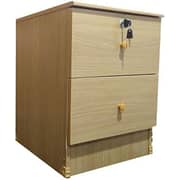 Galaxy Design Bed Side Table With Lockable 2 Drawers, Color Beige, Size L x W x H 40 x 40 x 45 cm Model - GDF-8303.