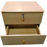 Galaxy Design Bed Side Table With Lockable 2 Drawers, Color Beige, Size L x W x H 40 x 40 x 45 cm Model - GDF-8303.