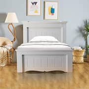 Galaxy Design Heavy Duty Fully Wooden Bed Color White Single Size L x W x H 190 x 90 x 75 cm Model - GDF-19090.