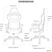 Dxracer Prince Series Gaming Chair, Premium PVC Leather Racing Style Office Computer Seat Recliner With Ergonomic Headrest And Lumbar Support, Standard, Black - GCP132NF2158